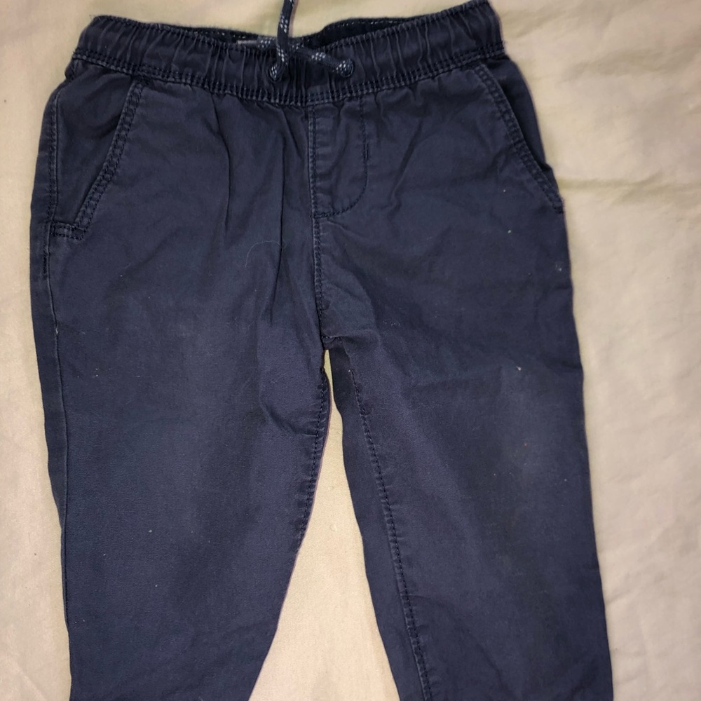 Navy canvas jogger pants